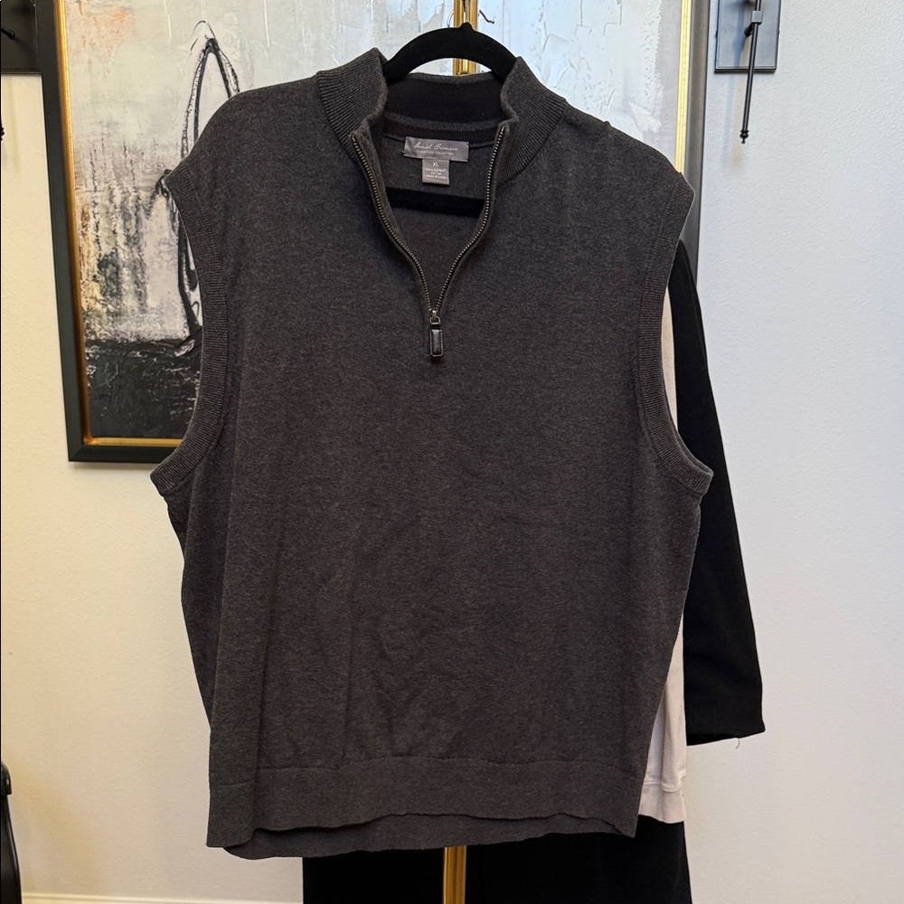 Daniel Cremieux Charcoal Zip-Up Sweater Vest